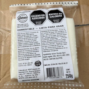 Cod.-Pasta cubretorta decor BLANCA X 250 grs