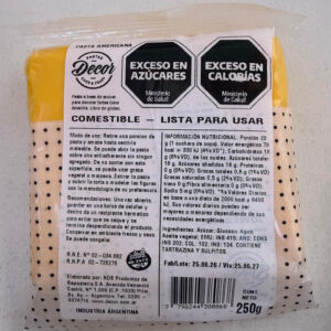 Cod.-Pasta americana decor AMARILLA X 250 grs