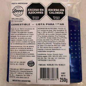 Cod.-Pasta americana decor AZUL X 250 grs