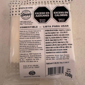 Cod.-Pasta de goma decor BLANCA X 250 grs