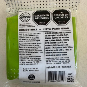 Cod.-Pasta de goma decor VERDE X 250 grs